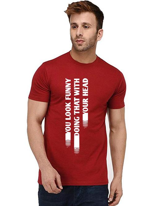 men round neck front print t-shirt - 20991879 - Standard Image - 0