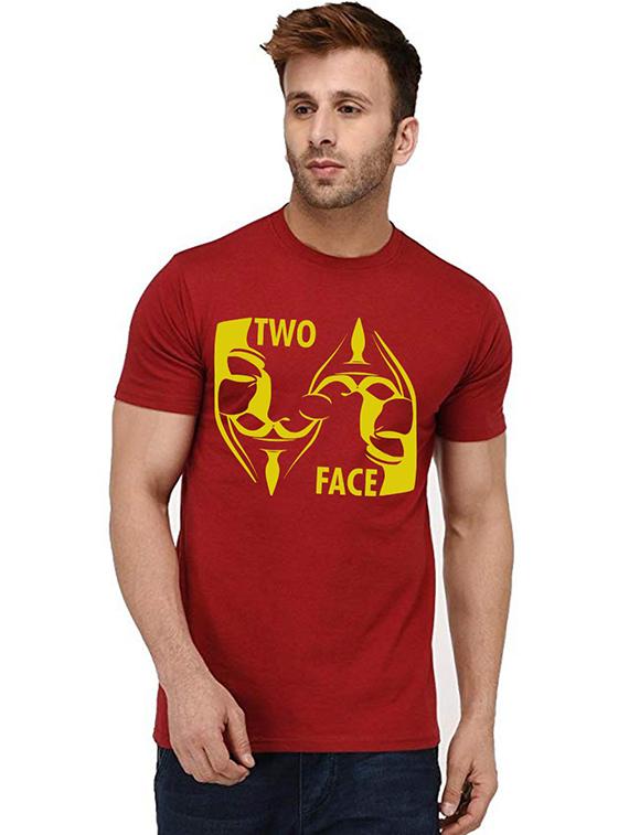 men round neck front printed t-shirt - 20991911 - Zoom Image - 0