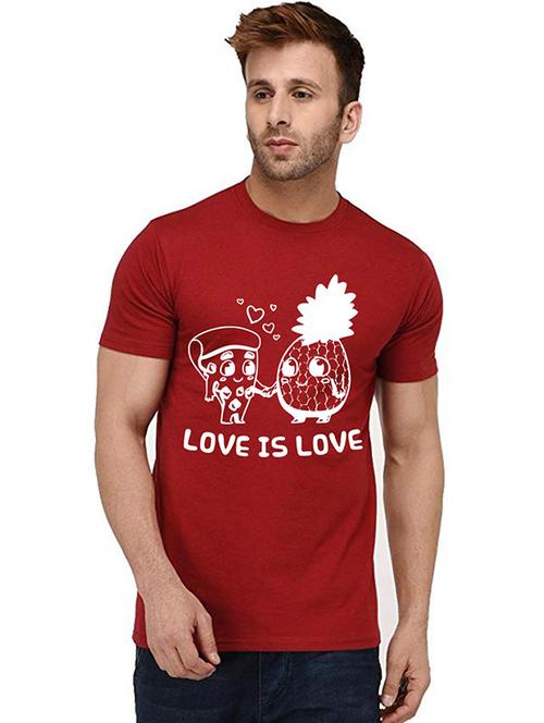 men round neck front printed t-shirt - 20992277 - Standard Image - 0