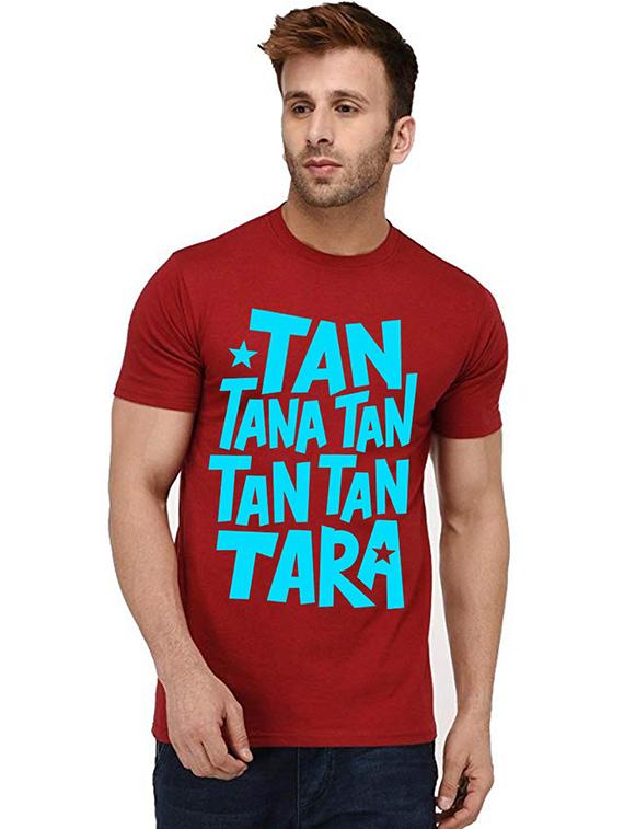 red front printed casual t-shirt - 20992338 - Zoom Image - 0