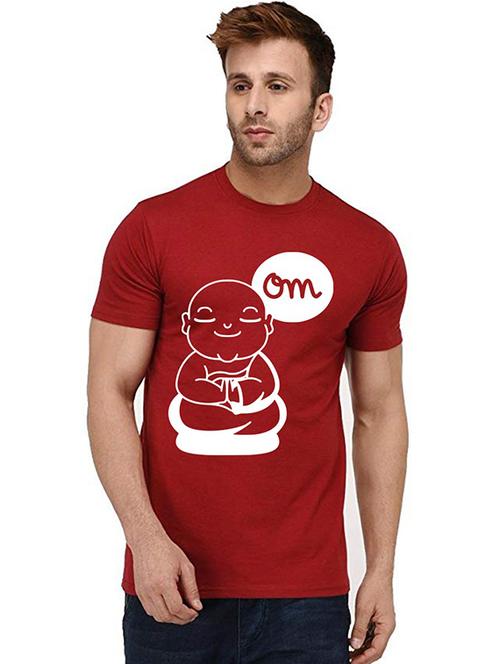 red front printed casual t-shirt - 20992718 - Standard Image - 0
