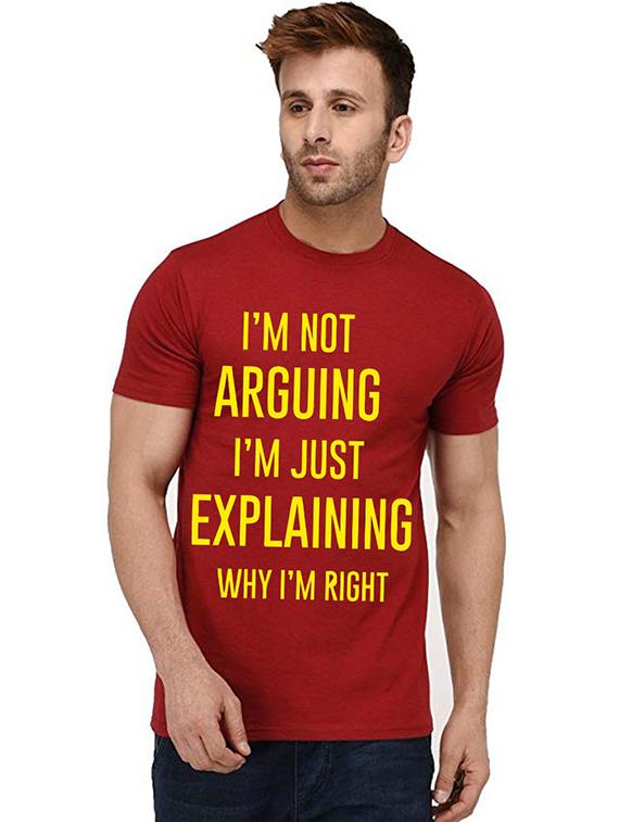 red front printed casual t-shirt - 20992725 - Zoom Image - 0