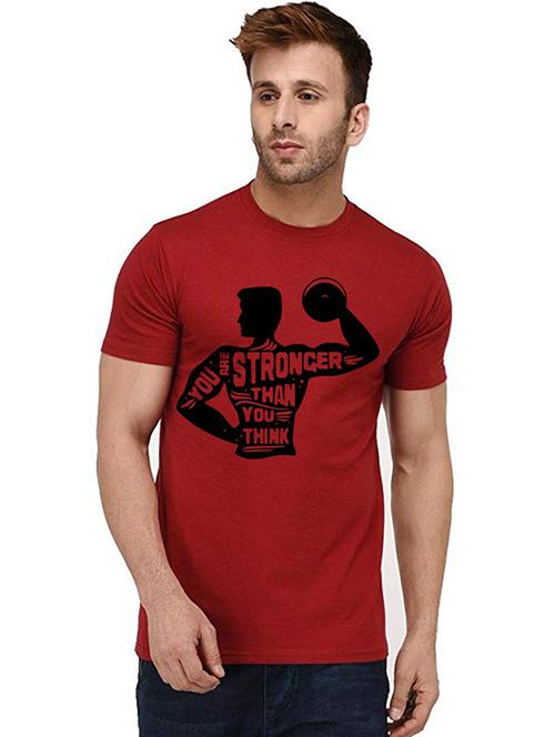 men round neck front printed t-shirt - 20992789 - Standard Image - 0