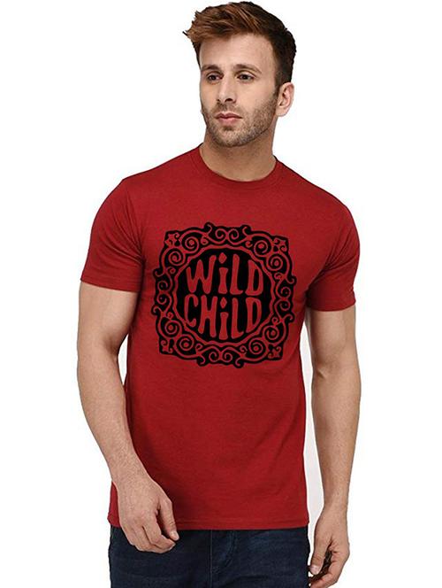 red front printed casual t-shirt - 20992792 - Standard Image - 0