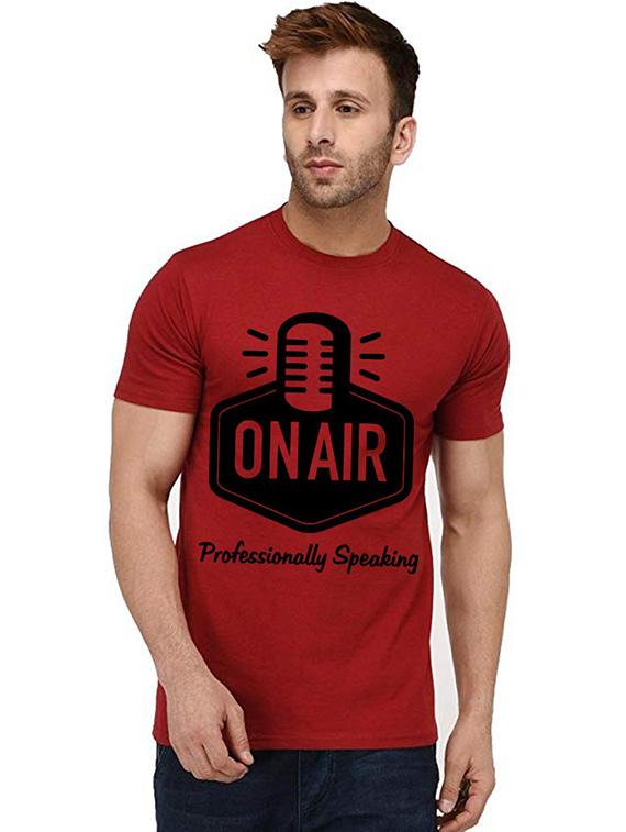 red front printed casual t-shirt - 20992793 - Zoom Image - 0