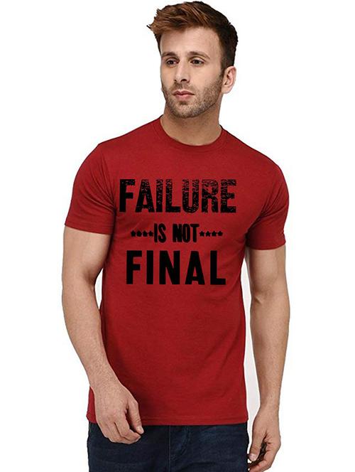 red front printed casual t-shirt - 20992879 - Standard Image - 0