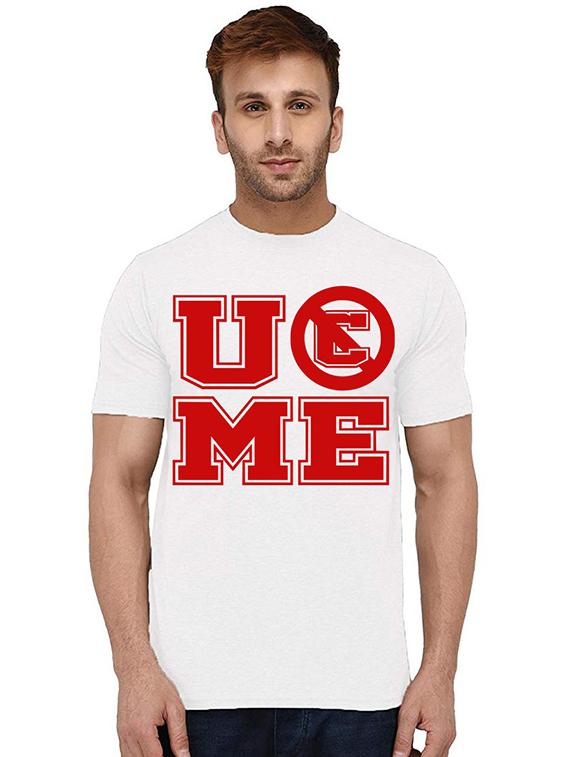 men round neck front print t-shirt - 20993933 -  Zoom Image - 0