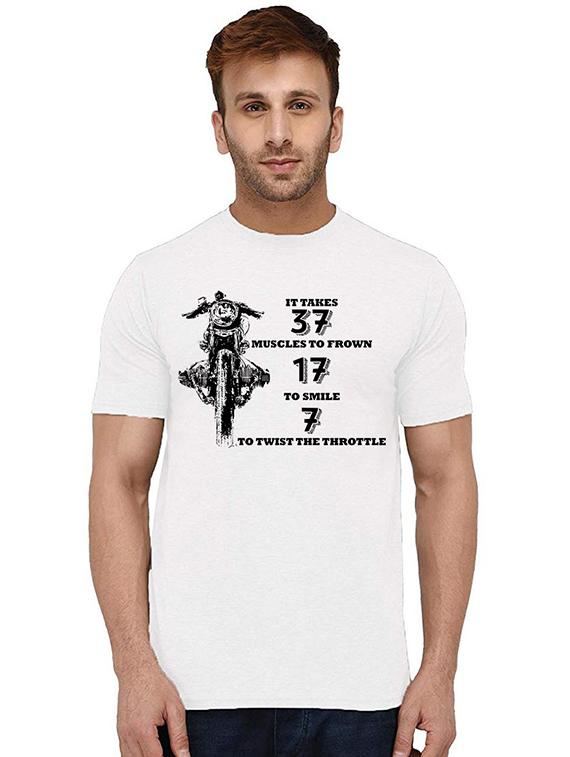 men round neck chest print t-shirt - 20994010 -  Zoom Image - 0