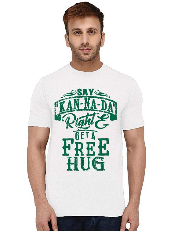 men round neck front print t-shirt - 20994046 - Zoom Image - 0