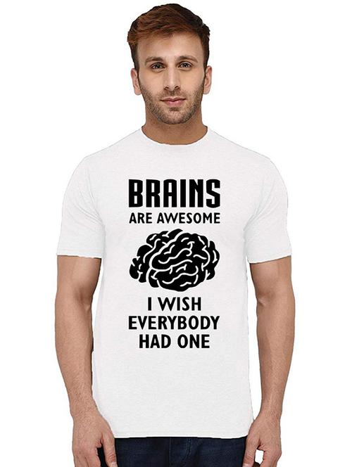 men round neck front print cotton t-shirt - 20994319 - Standard Image - 0