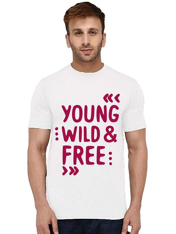 men front print round neck t-shirts - 20994412 - Zoom Image - 0