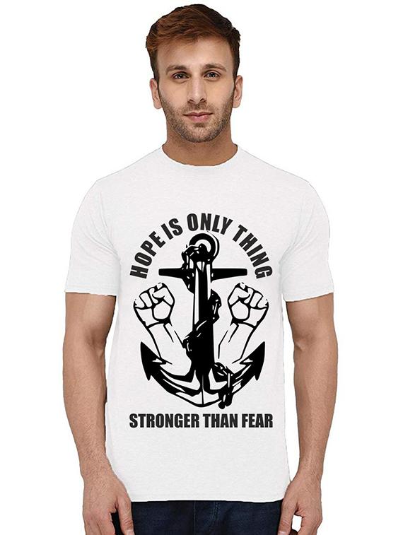 men's round neck front print t-shirt - 20994943 - Zoom Image - 0