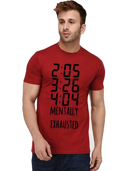 men round neck front print t-shirt - 20995428 - Standard Image - 0