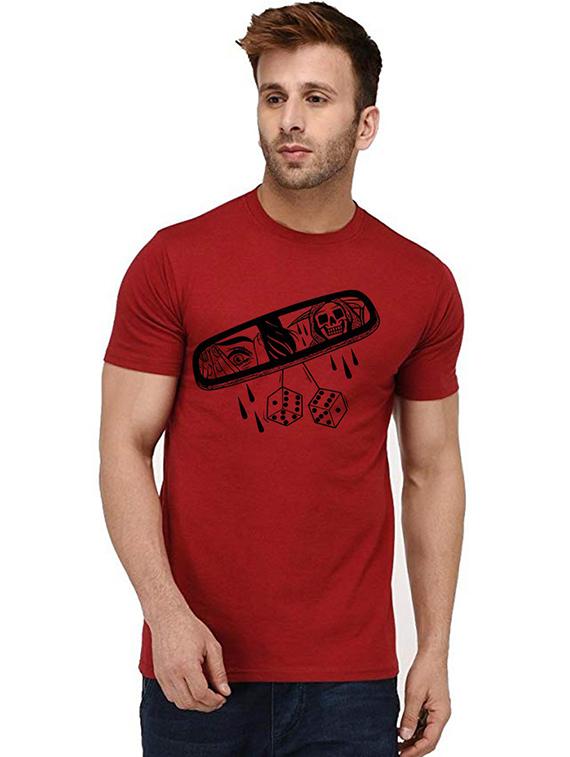 red front printed casual t-shirt - 20995535 - Zoom Image - 0