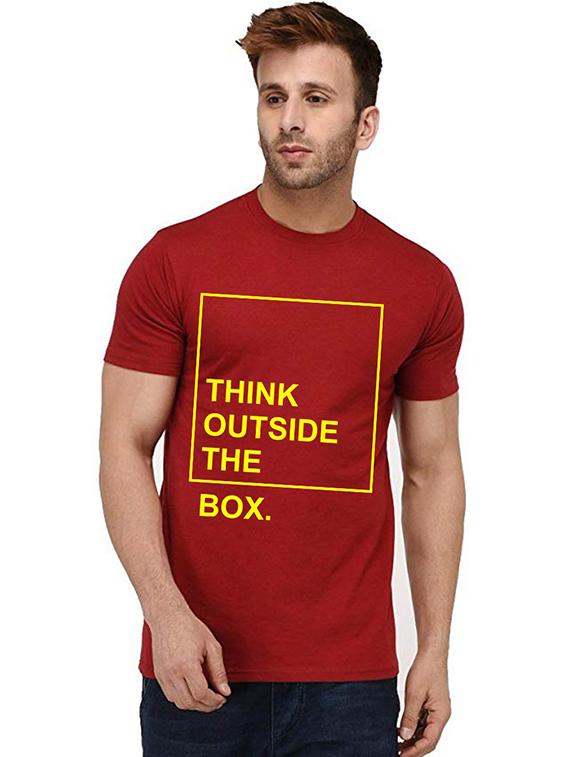 red front printed casual t-shirt - 20995861 - Zoom Image - 0
