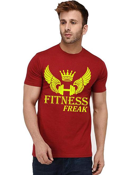men's round neck front print t-shirt - 20995865 - Standard Image - 0