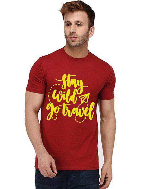 men round neck front print t-shirt - 20995897 - Standard Image - 0