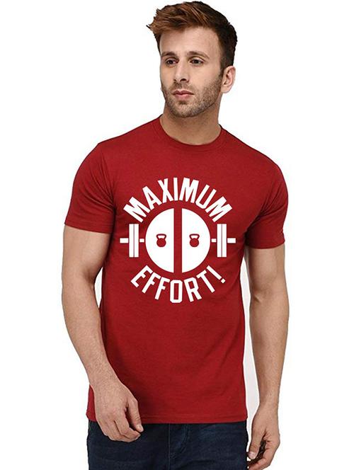 men front print round neck t-shirts - 20995923 - Standard Image - 0