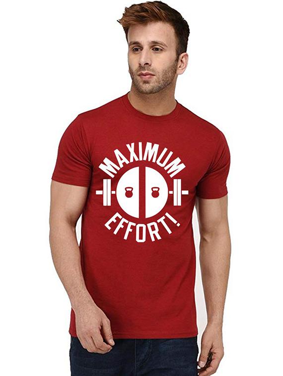 men front print round neck t-shirts - 20995923 - Zoom Image - 0