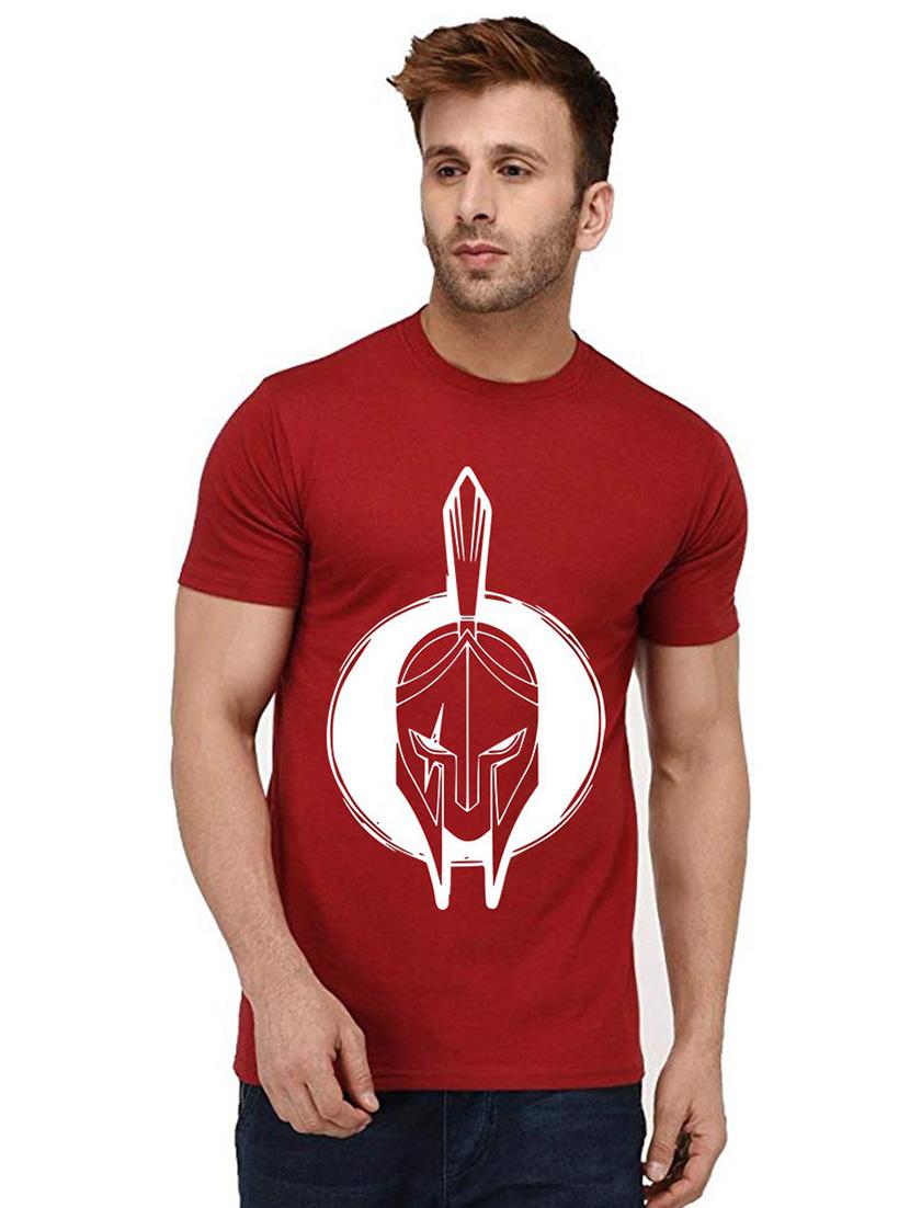 red front printed casual t-shirt - 20995999 - Zoom Image - 0