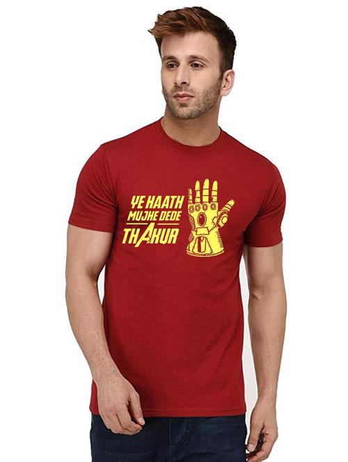 red front printed casual t-shirt - 20996016 - Standard Image - 0