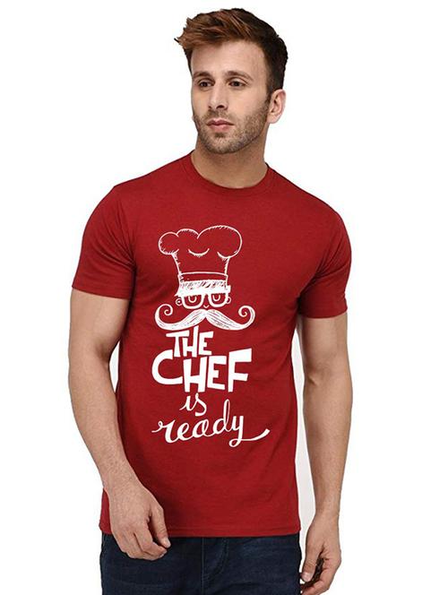 red front printed casual t-shirt - 20996083 - Standard Image - 0