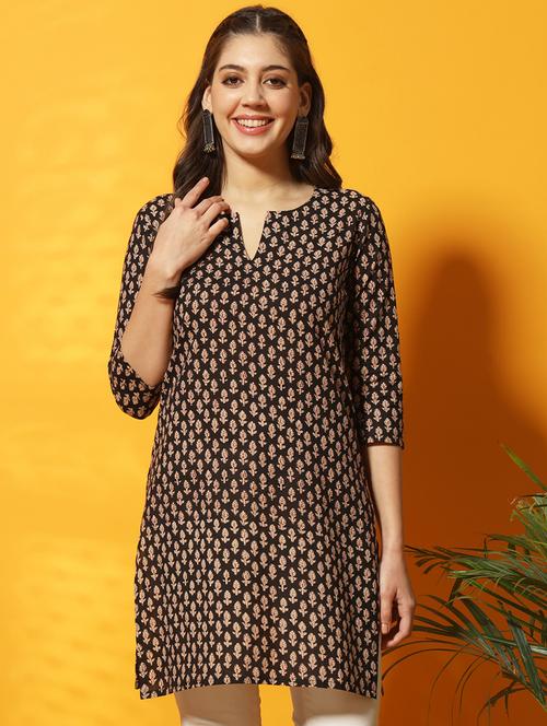 women black printed regular tunic - 20996203 - Standard Image - 0