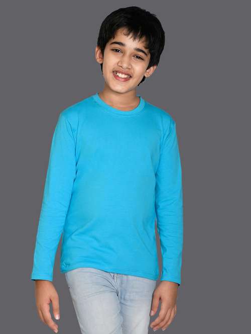 light blue cotton blend tshirt - 20997072 - Standard Image - 0