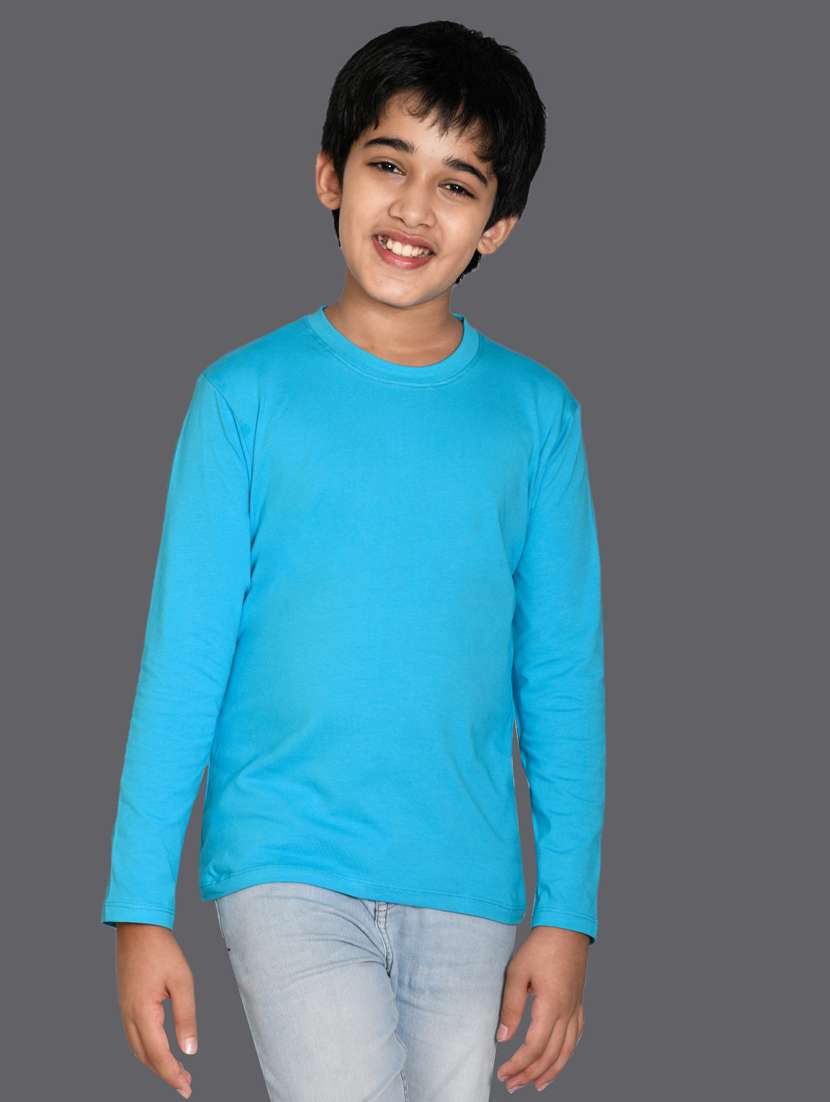 light blue cotton blend tshirt - 20997072 - Zoom Image - 0