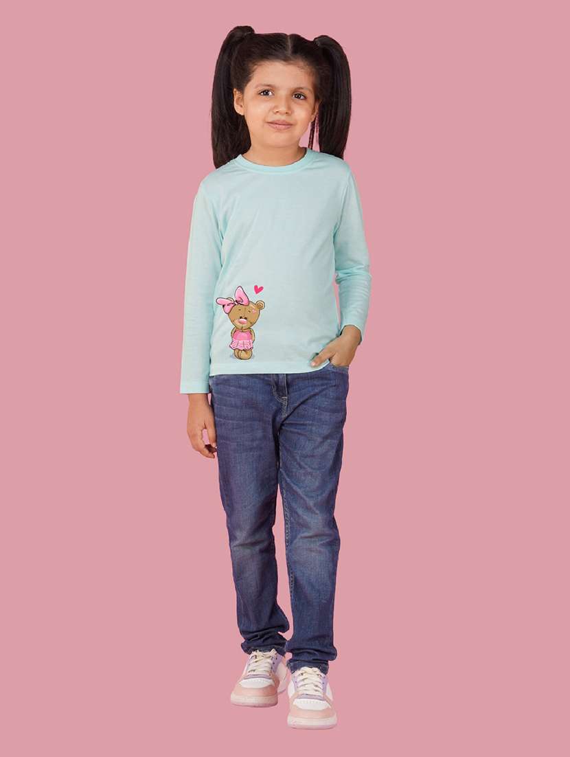light blue cotton blend tee - 20997823 - Standard Image - 3