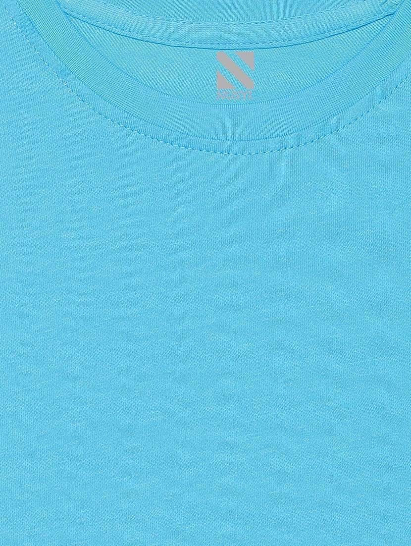 light blue cotton blend tee - 20997913 - Standard Image - 3