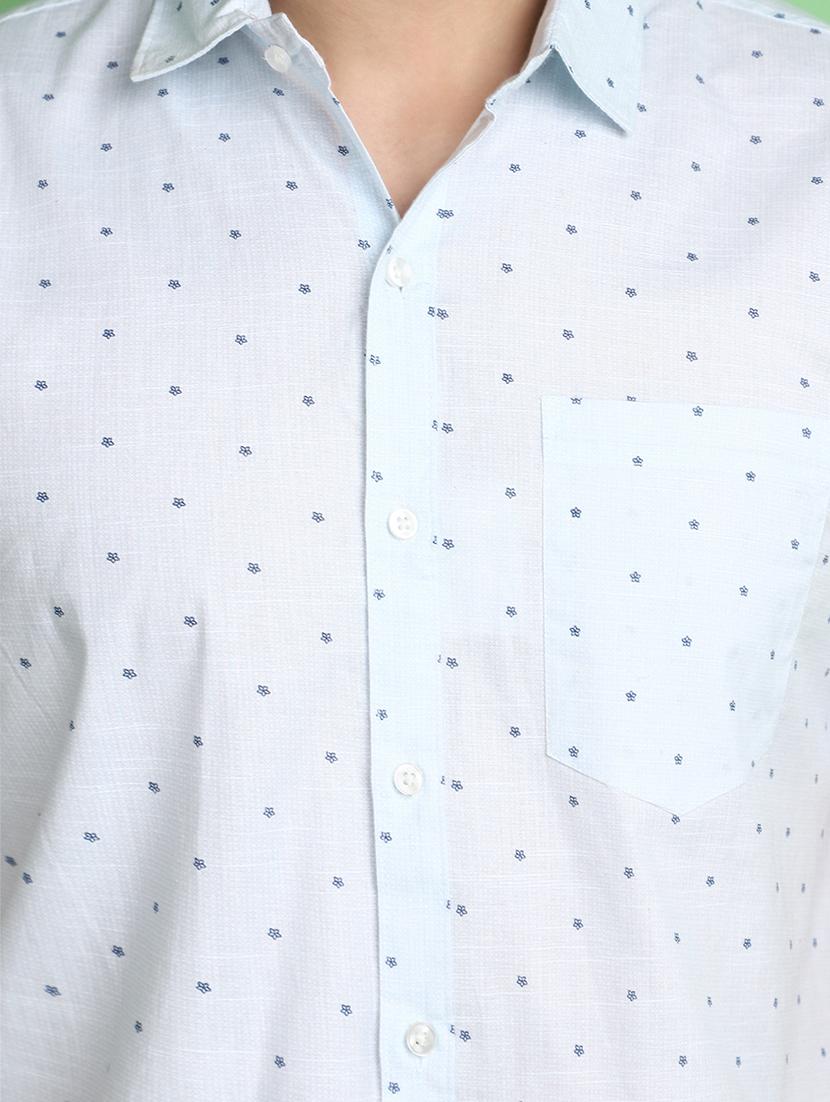 men printed slub casual shirt - 20998273 - Standard Image - 5