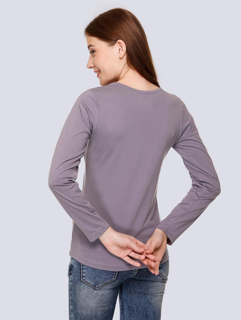 purple cotton blend chest print t-shirt - 20998330 - Standard Image - 3