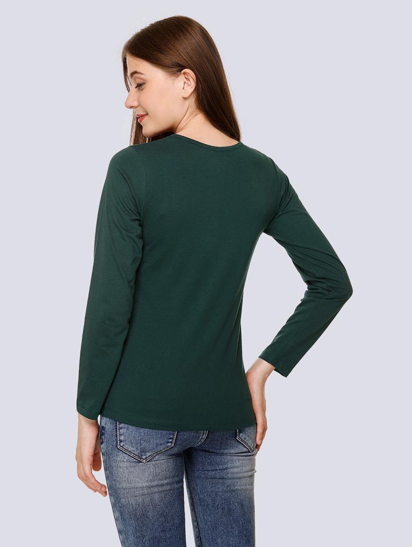 green cotton blend regular tshirt - 20998334 - Standard Image - 3