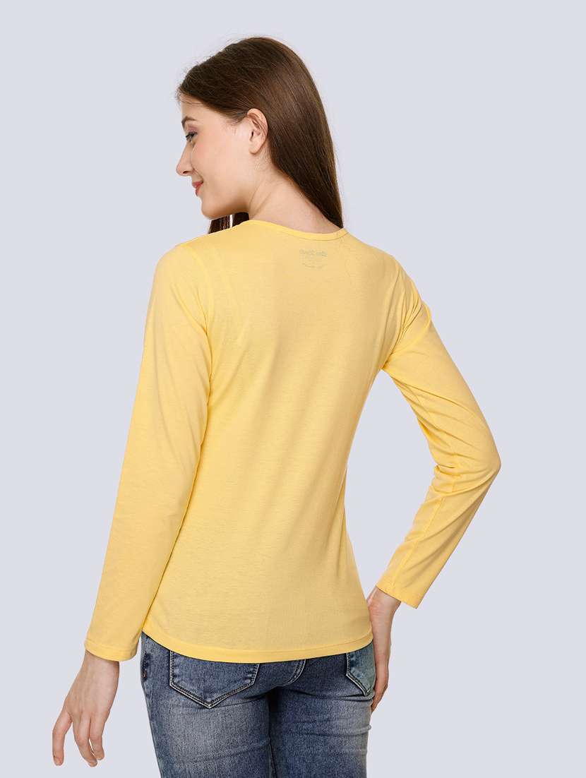 yellow cotton blend regular tshirt - 20998336 - Standard Image - 3