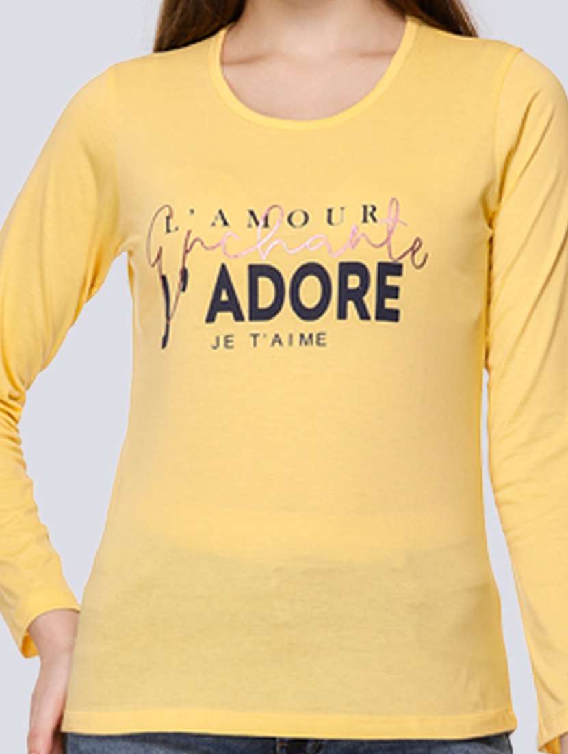 yellow cotton blend regular tshirt - 20998336 - Standard Image - 5