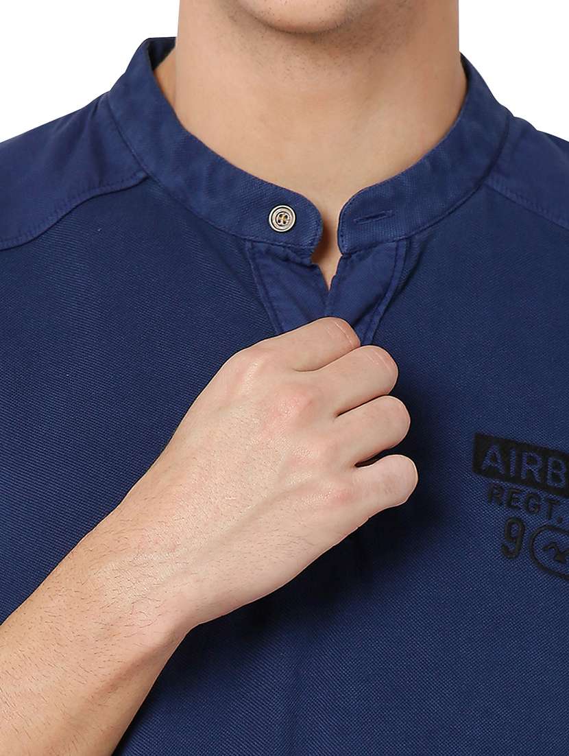 blue cotton plain t-shirt - 20998366 - Standard Image - 5