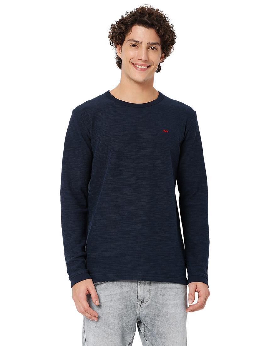 navy blue cotton plain tshirt - 20998382 - Zoom Image - 0