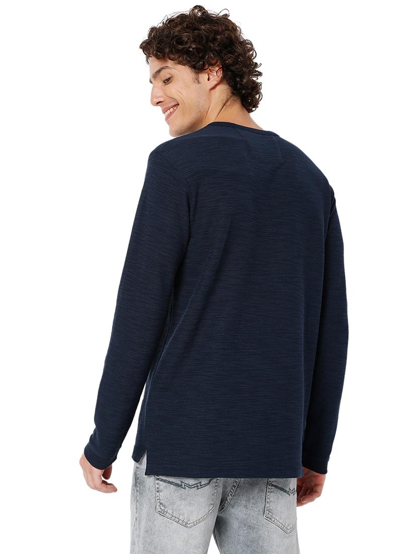 navy blue cotton plain tshirt - 20998382 - Standard Image - 3
