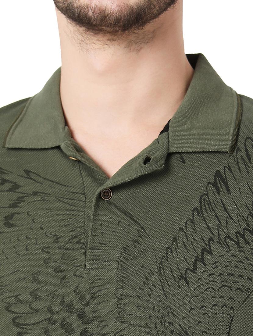 olive cotton all over print tshirt - 20998404 - Standard Image - 5