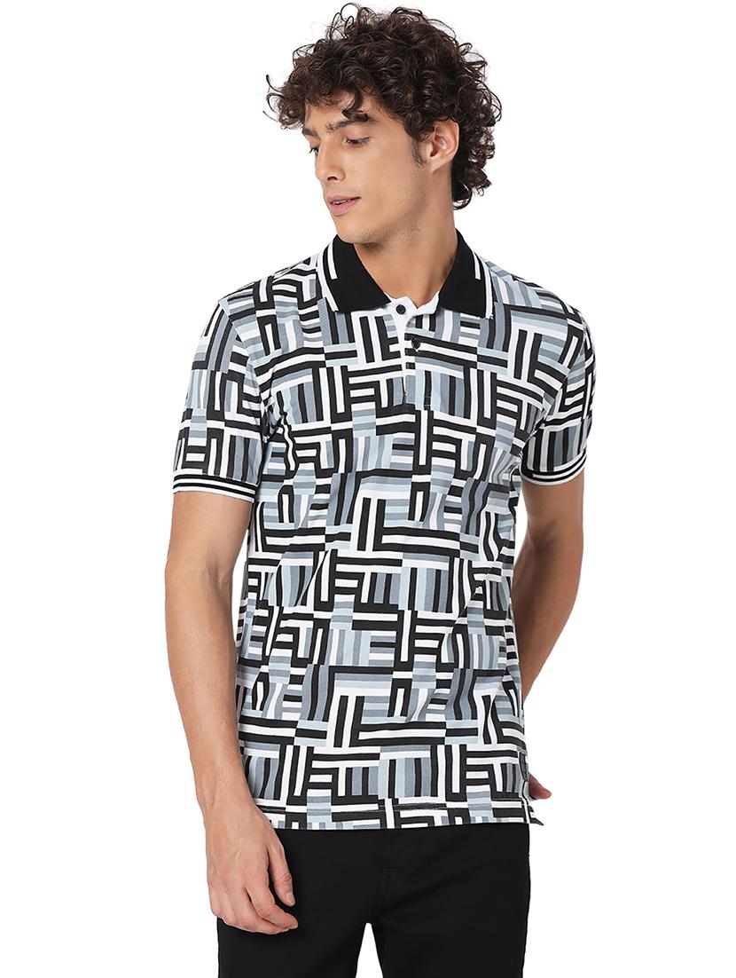 grey cotton all over print tshirt - 20998408 - Zoom Image - 0