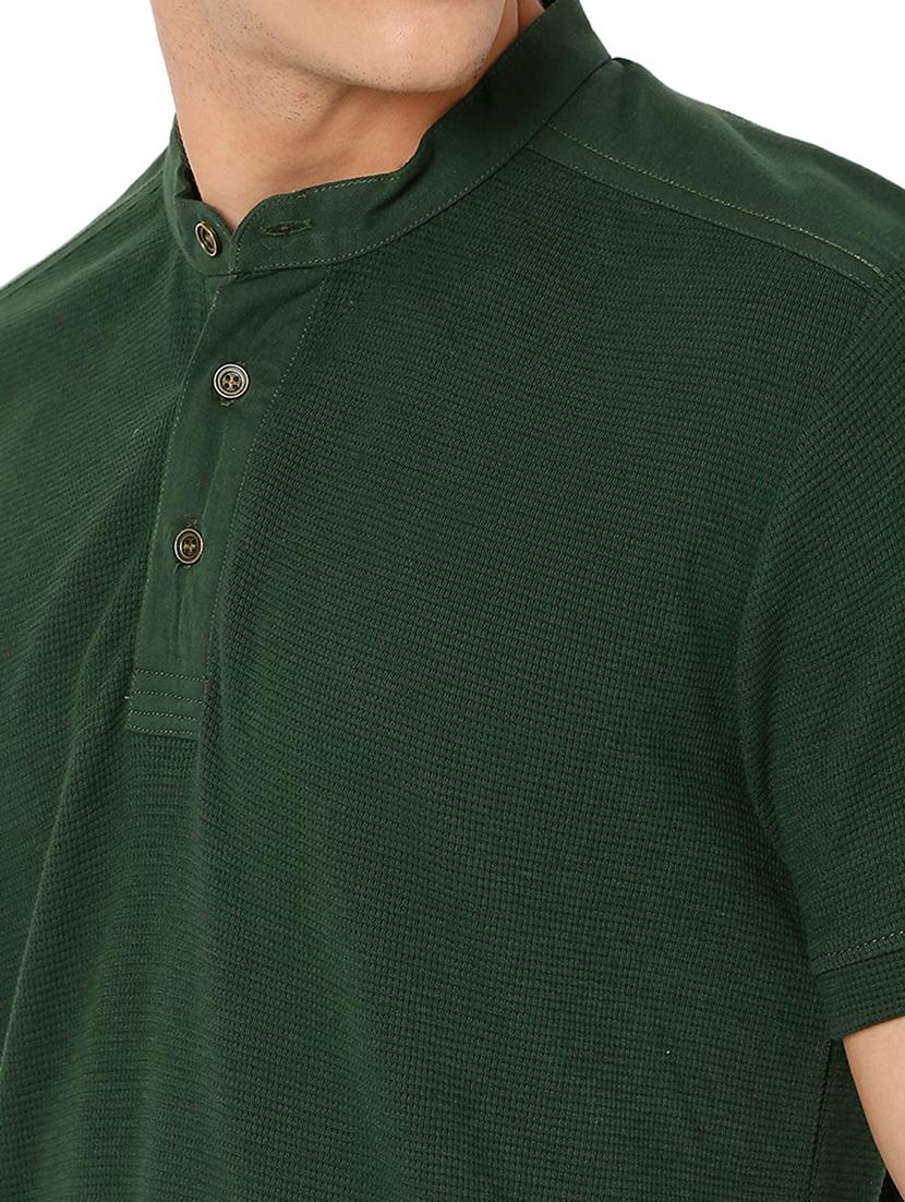 olive cotton plain tshirt - 20998445 - Standard Image - 5