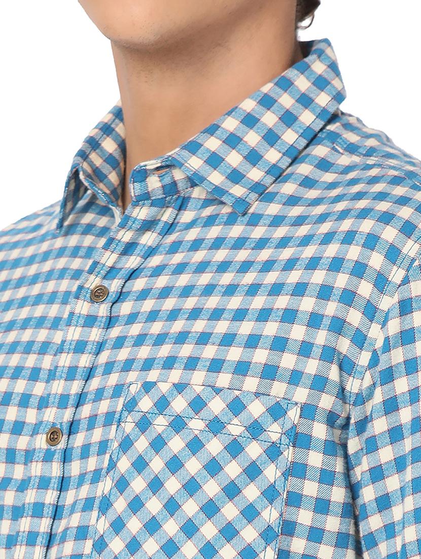 turquoise cotton casual shirt - 20998472 - Standard Image - 5