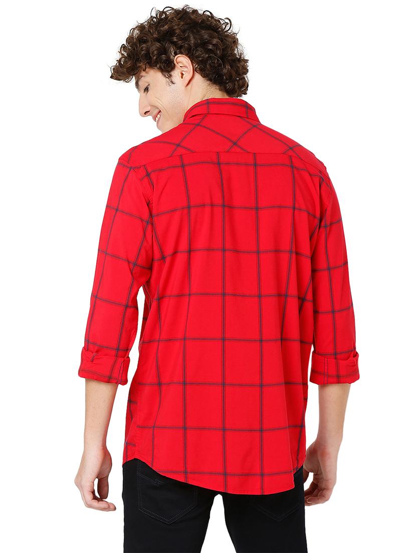red cotton casual shirt - 20998488 - Standard Image - 3