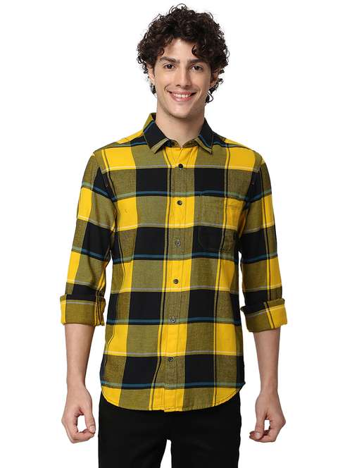 yellow cotton casual shirt - 20998506 -  Standard Image - 0