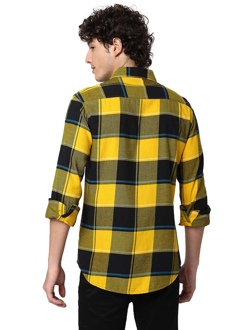 yellow cotton casual shirt - 20998506 - Standard Image - 3