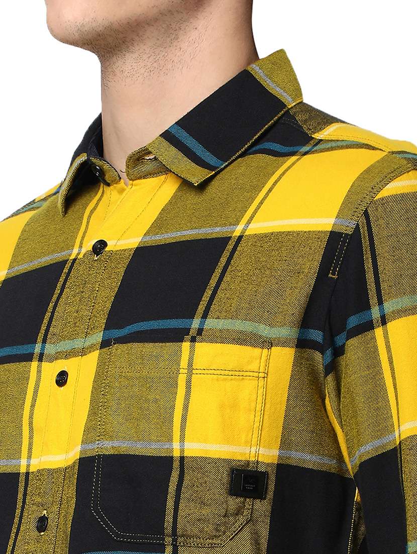 yellow cotton casual shirt - 20998506 - Standard Image - 5