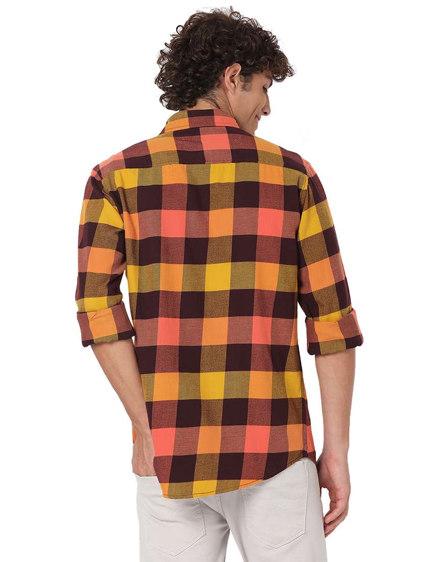 burgundy cotton casual shirt - 20998507 -  Standard Image - 3