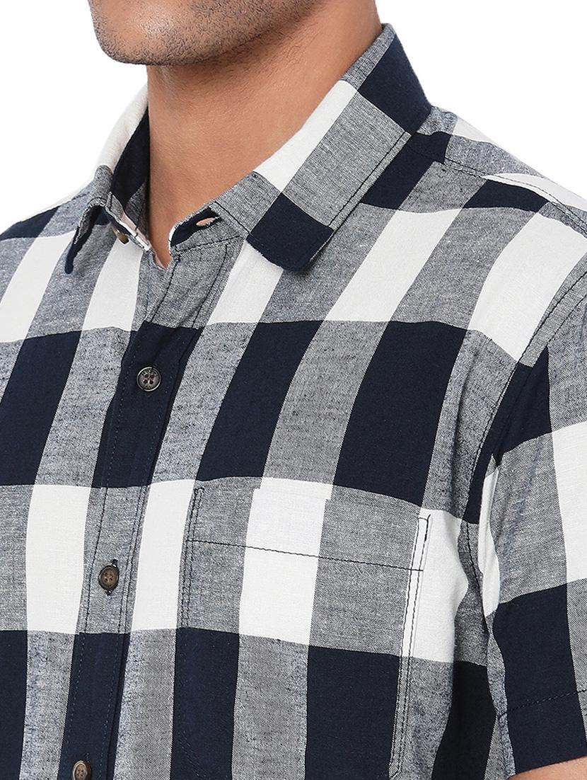 navy blue cotton casual shirt - 20998515 - Standard Image - 5