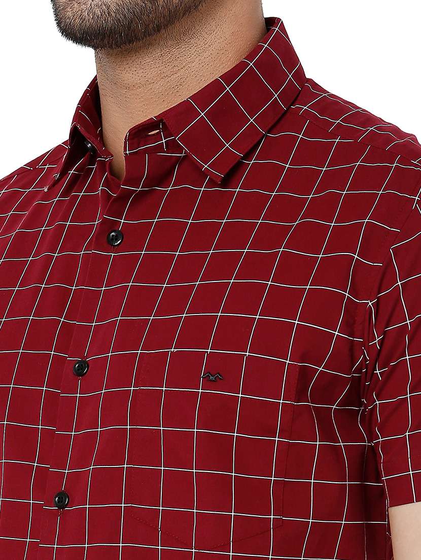 burgundy cotton casual shirt - 20998518 - Standard Image - 5